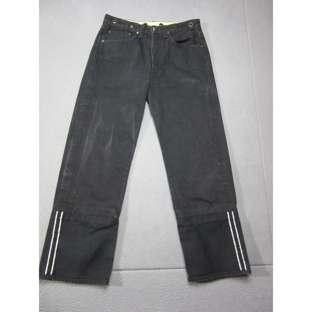 rag & bone Jeans Womens 27 Black Denim Stripe Hem Straight Leg Preppy High Rise